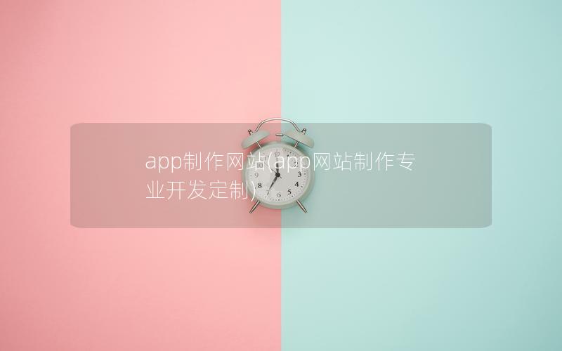 app制作网站(app网站制作专业开发定制)